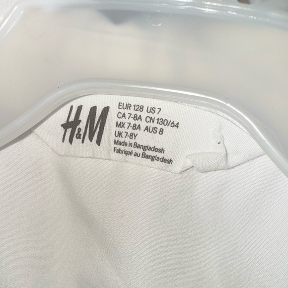 🧡15 for $20🧡 H&M Boy White dress long sleeve Shirt| size 7 - Picture 4 of 6